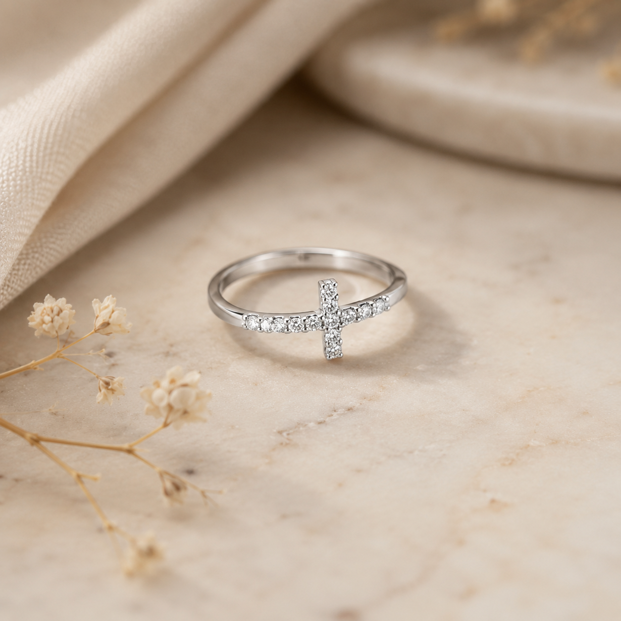 Silver Cross Ring