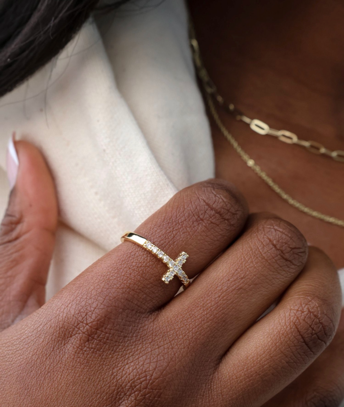 Gold Cross Ring